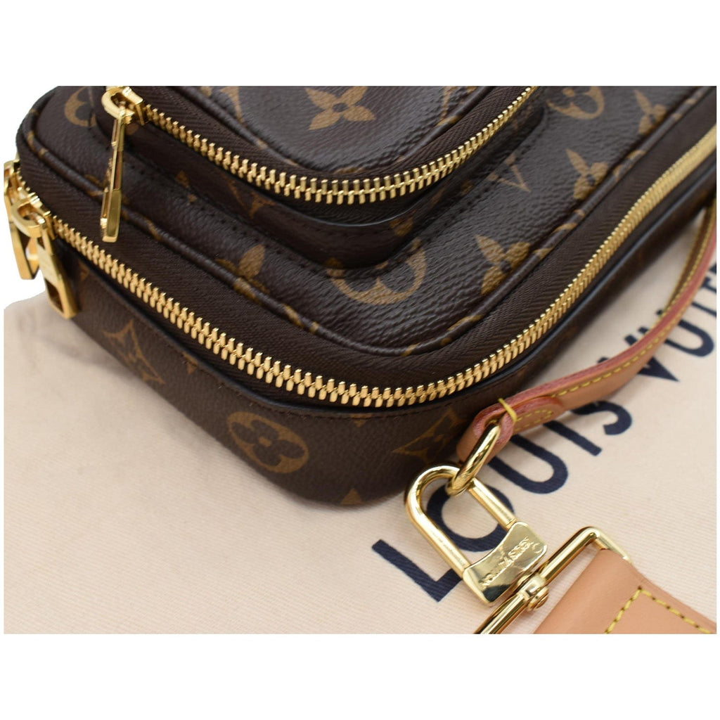 LOUIS VUITTON Utility Monogram Canvas Crossbody Bag Brown