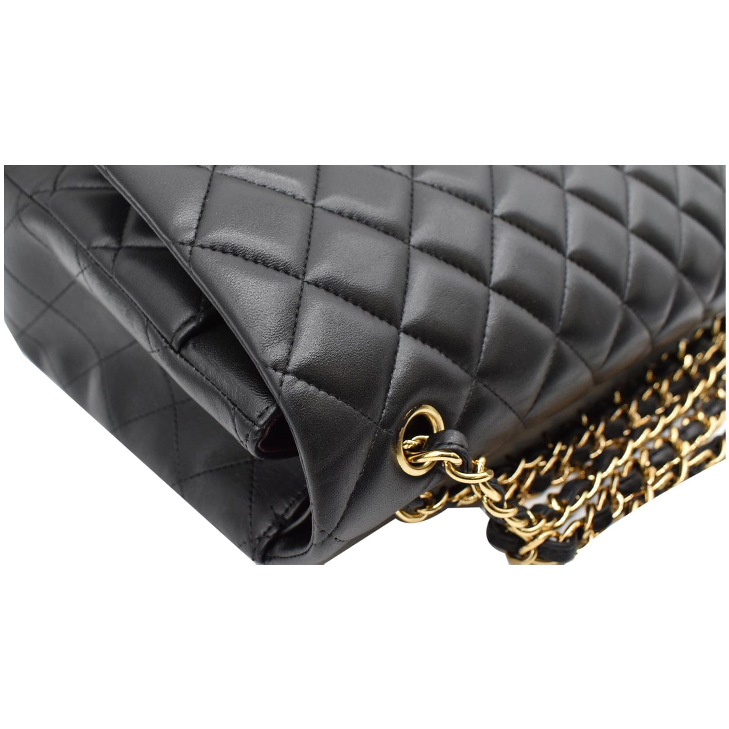 Chanel Maxi Double Flap  Leather Shoulder Bag Black