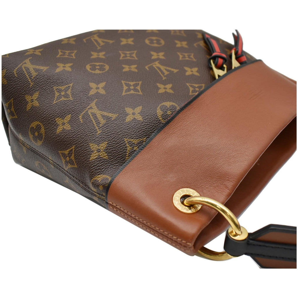 LOUIS VUITTON Tuileries Besace Monogram Canvas Shoulder Bag Caramel