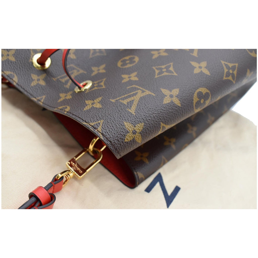 LOUIS VUITTON Neonoe Monogram Canvas Shoulder Bag Coquelicot