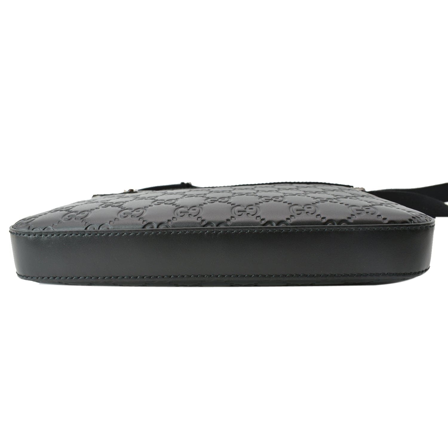 GUCCI Gucci Signature Leather Black Messenger Bag 406410