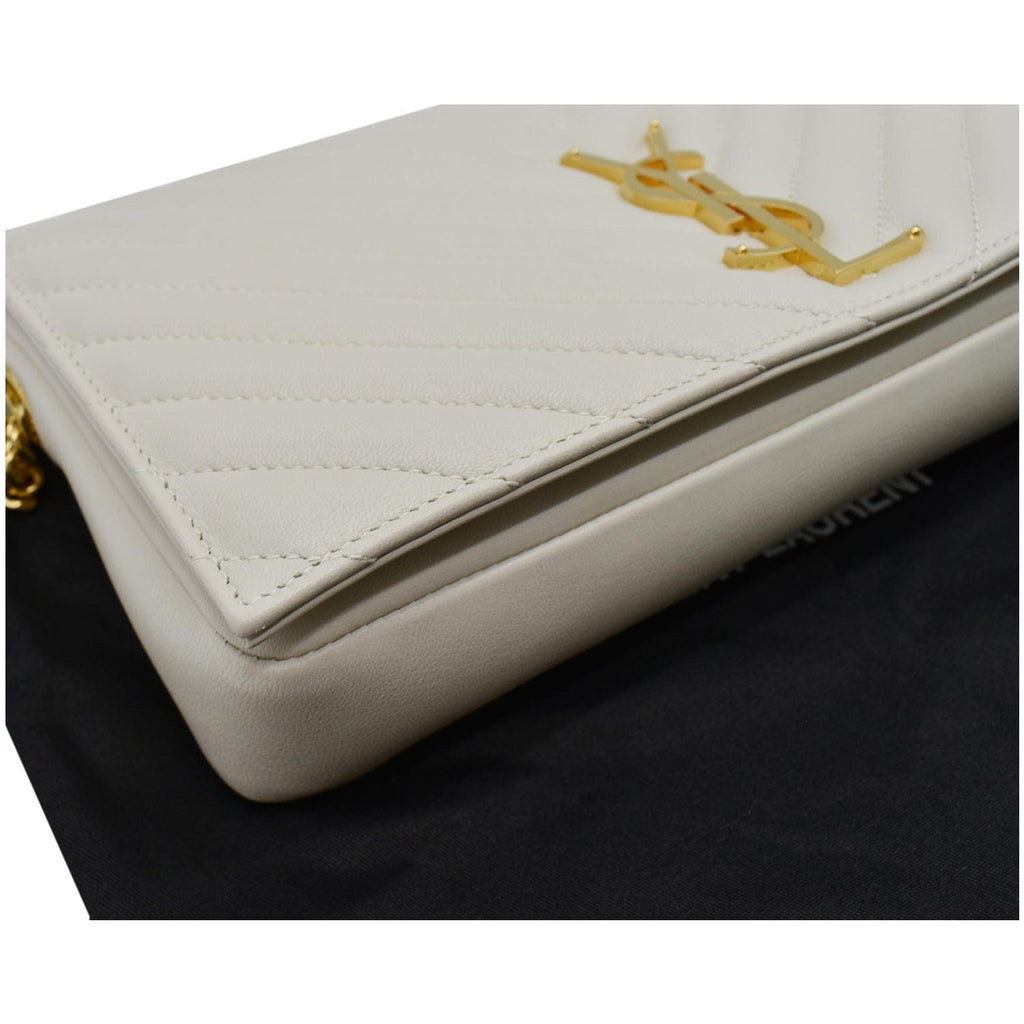 YVES SAINT LAURENT Kate Supple 99  Leather Chain Shoulder Bag Light cream