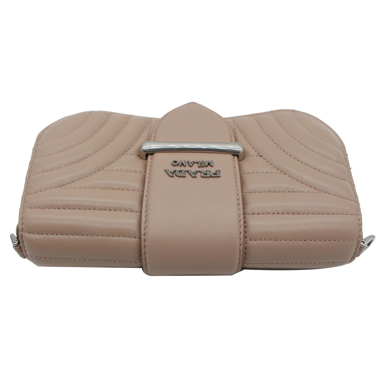 PRADA Mini Sidonie Nappa Diagramme Leather Chain Crossbody Bag Nude