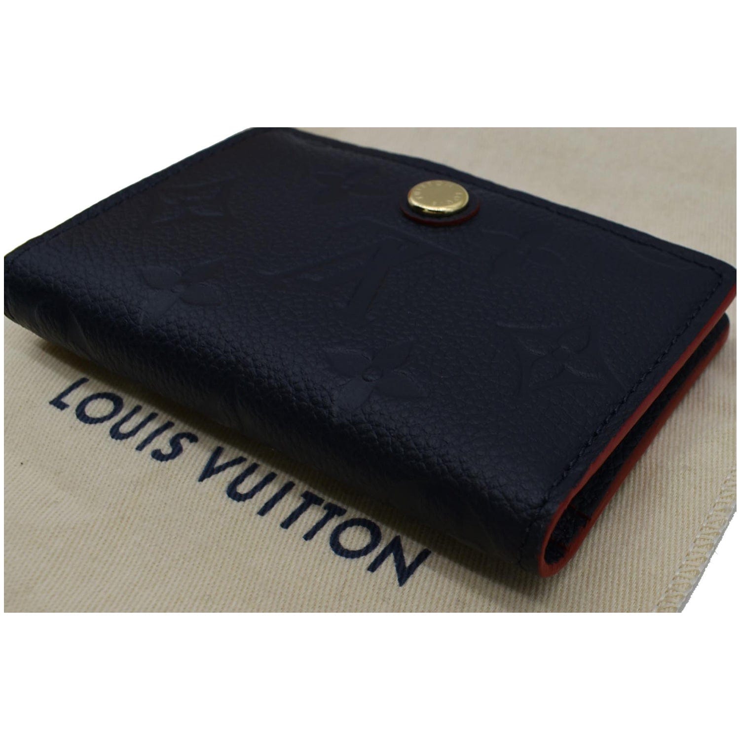 LOUIS VUITTON Multicartes Monogram Empreinte Leather Wallet Marine Rouge