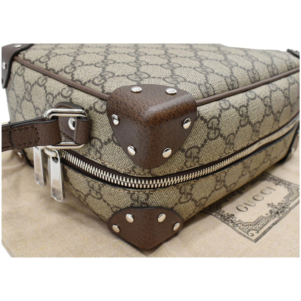 GUCCI Gucci Supreme Monogram Canvas Shoulder Bag Beige 626363