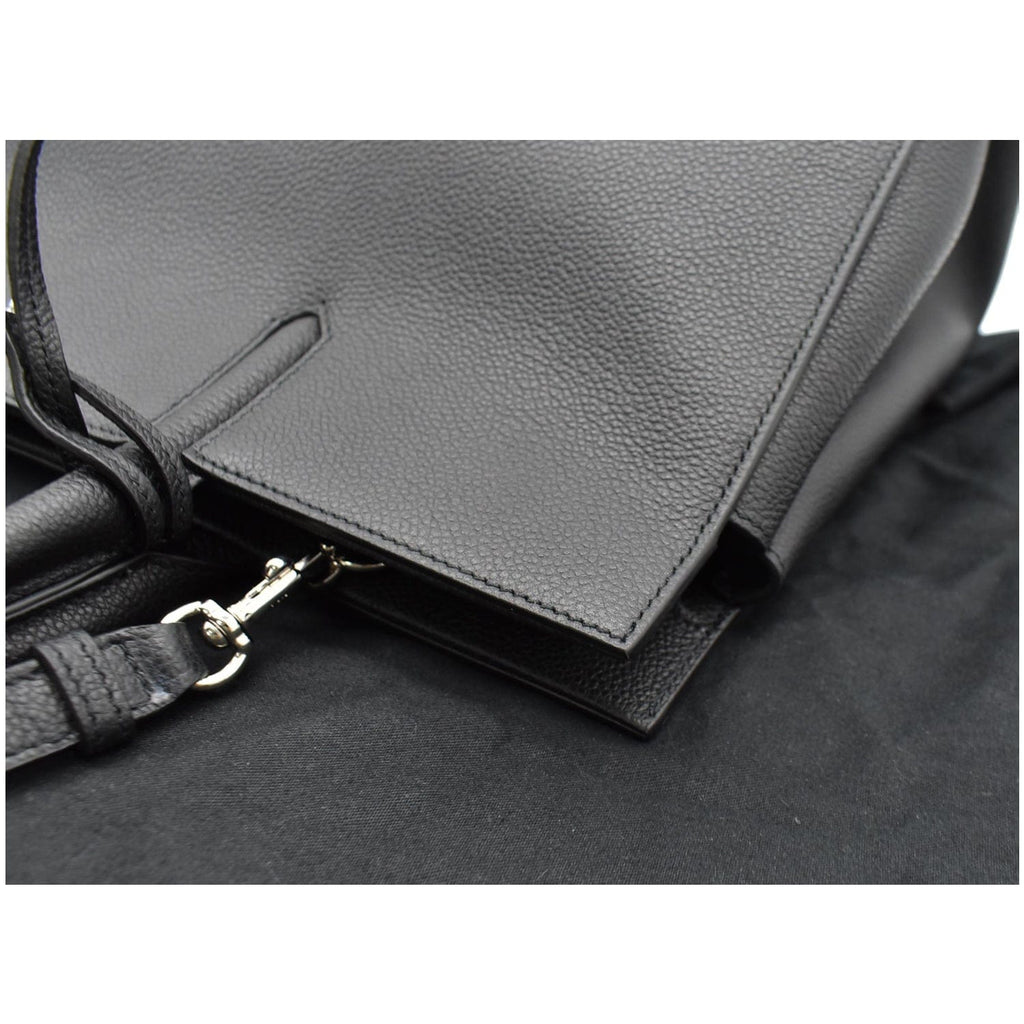 YVES SAINT LAURENT Cabas Rive Gauche Leather Tote Bag Black