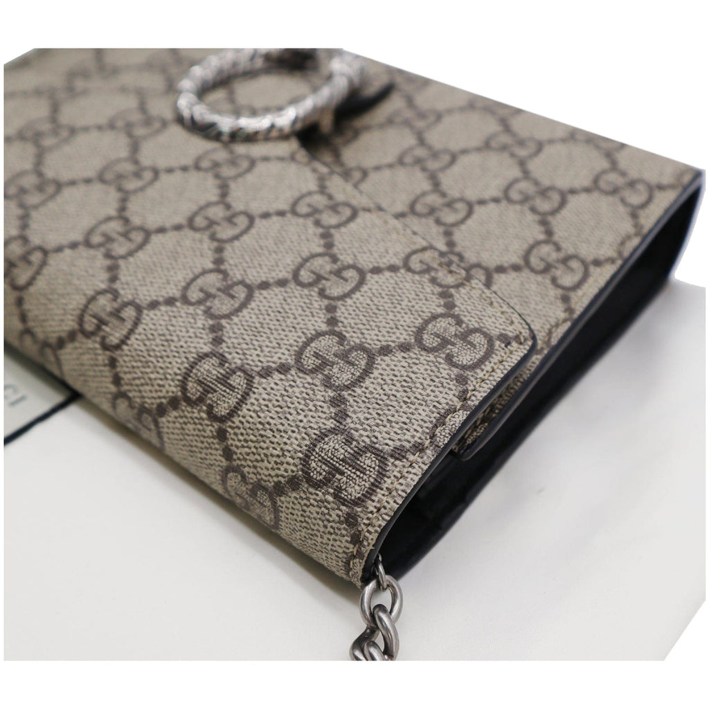 GUCCI Dionysus Gucci Supreme Crossbody Chain Wallet Beige 401231