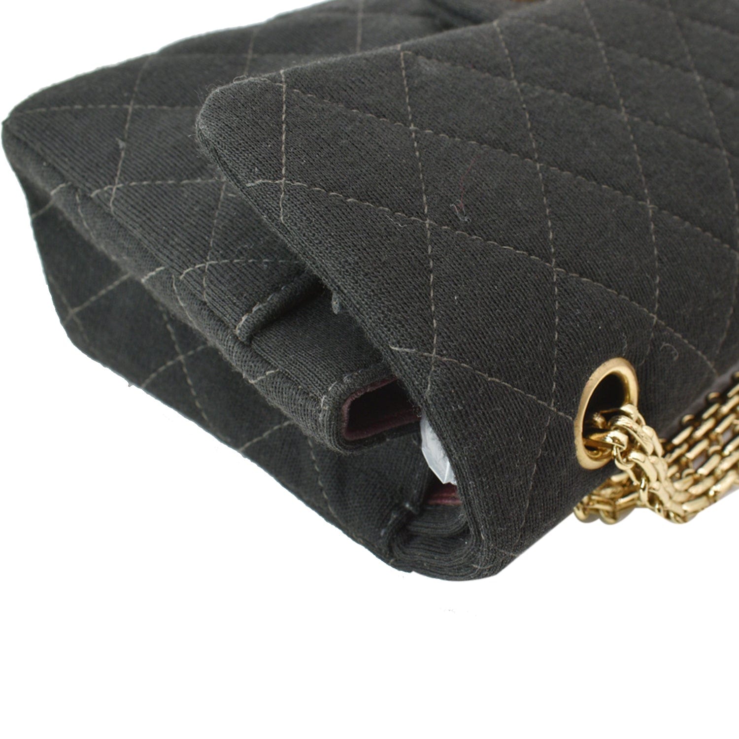 Chanel Classic Flap Jersey Fabric Shoulder Bag Black