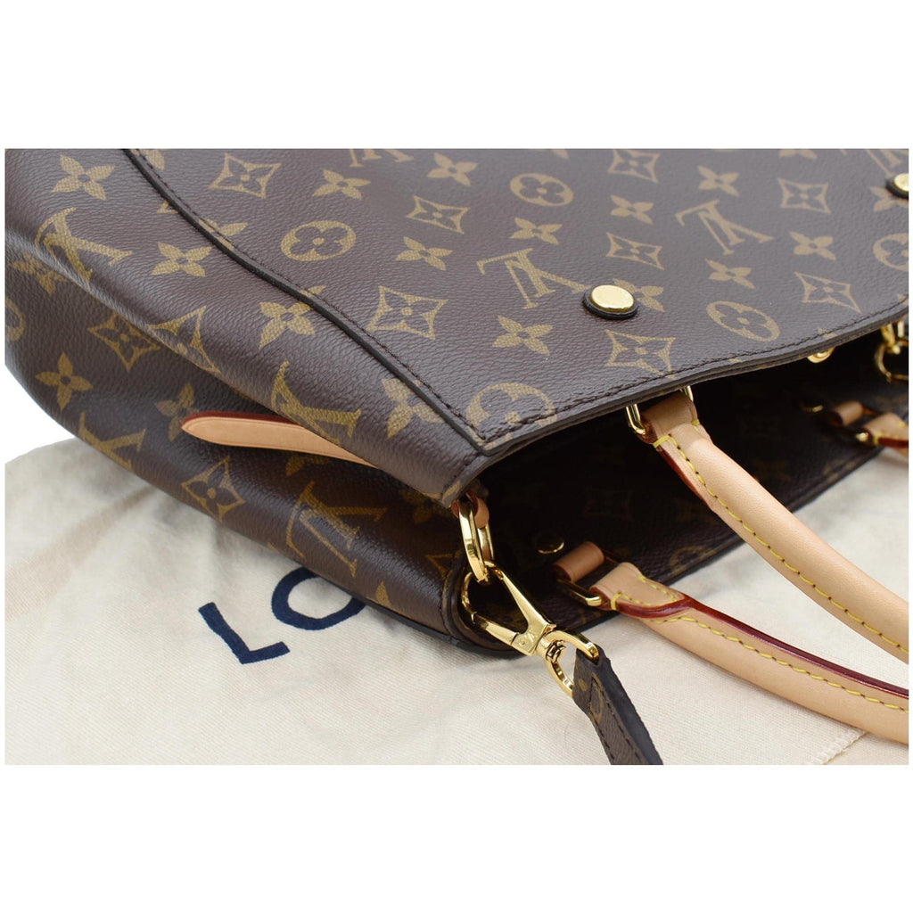 LOUIS VUITTON Montaigne MM Monogram Canvas Shoulder Bag Brown