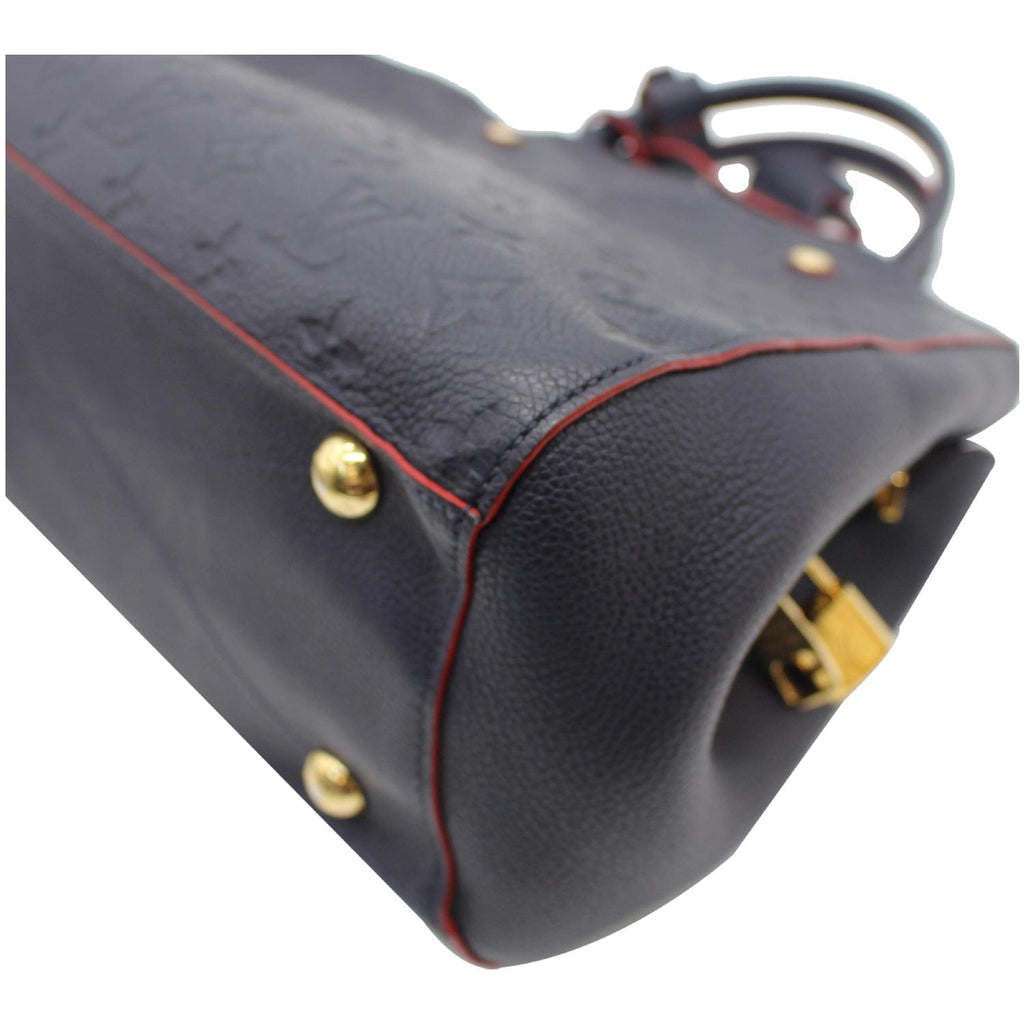 LOUIS VUITTON Montaigne MM Monogram Empreinte Shoulder Bag Navy Blue