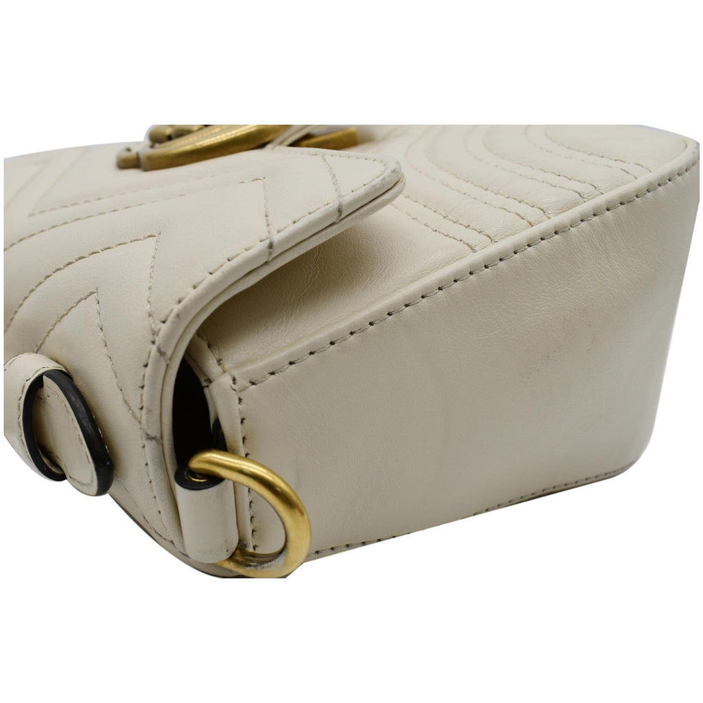 GUCCI Gucci Marmont Mini Top Handle Shoulder Bag White 547260