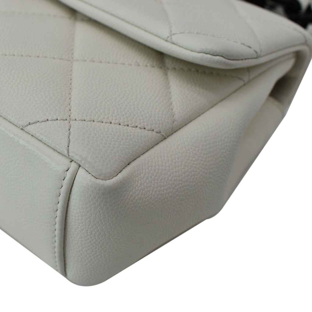 Chanel My Everything Caviar Quilted Leather Flap Shoulder Bag White