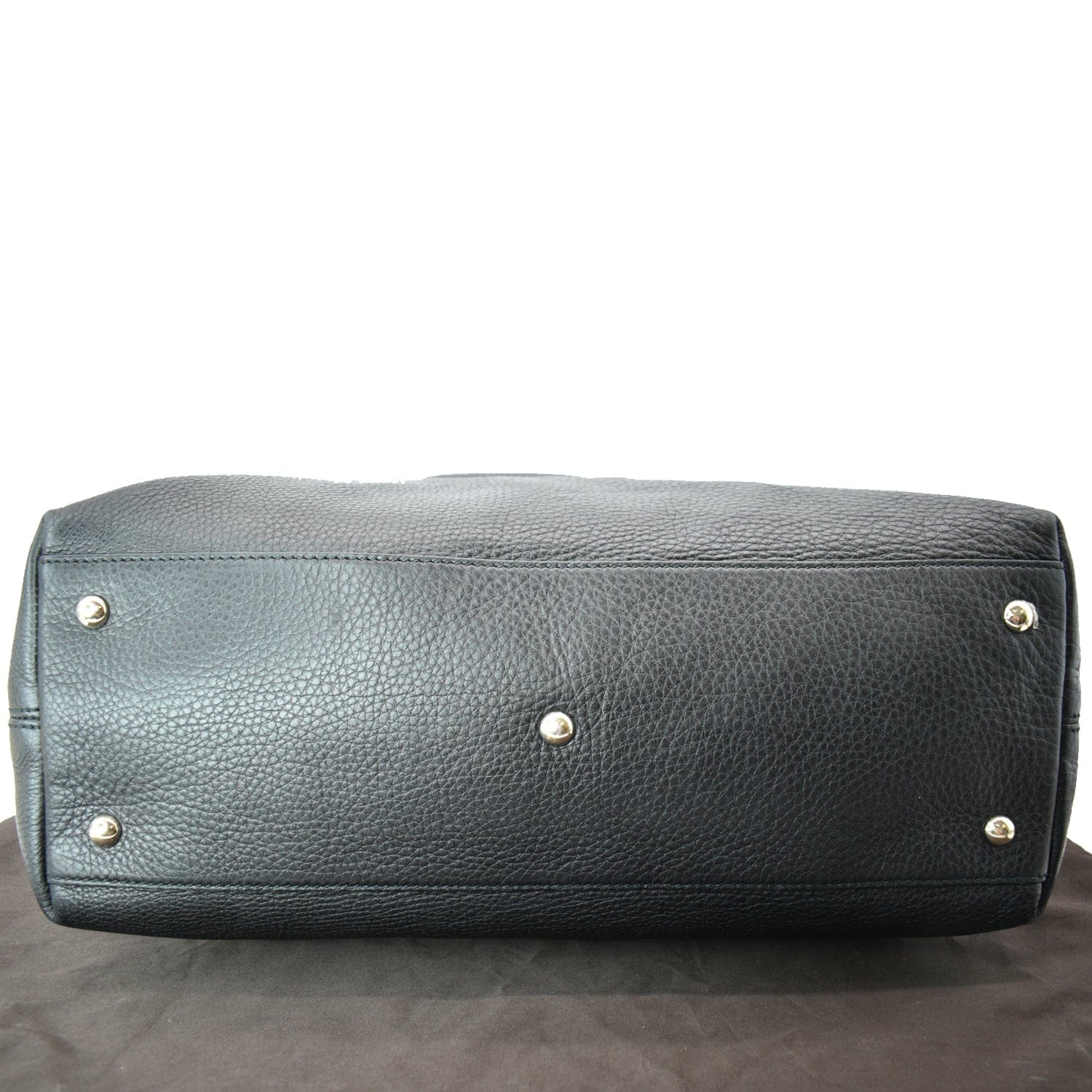 GUCCI Soho Tassel Pebbled Leather Tote Bag Black 282303 - sold
