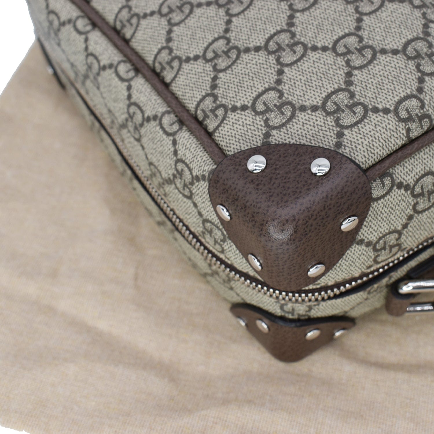 GUCCI Gucci Supreme Monogram Canvas Shoulder Bag Beige 626363