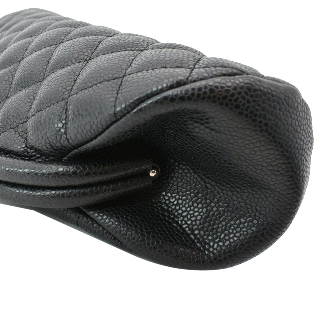 Chanel Timeless Caviar Quilted Leather Clutch Black