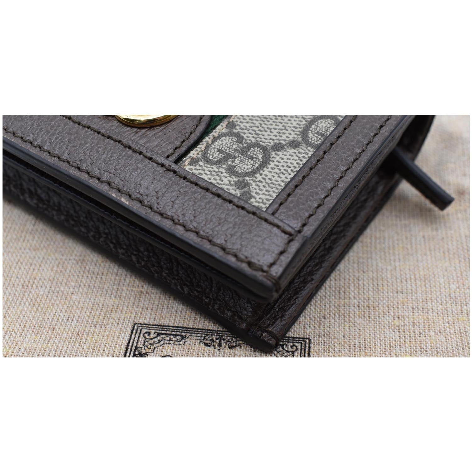 GUCCI Ophidia Gucci Card Case Wallet Beige