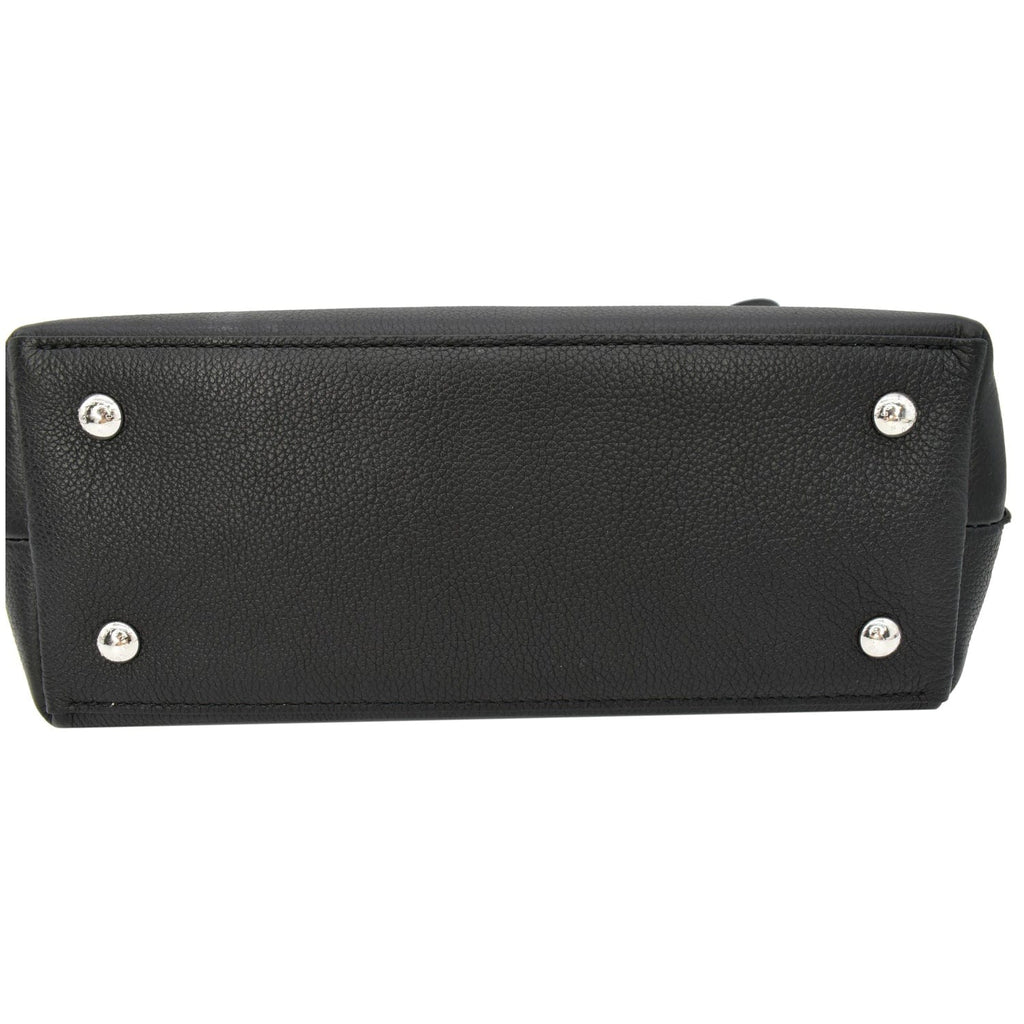 LOUIS VUITTON Lockme Ever BB Pebbled Leather Crossbody Bag Black