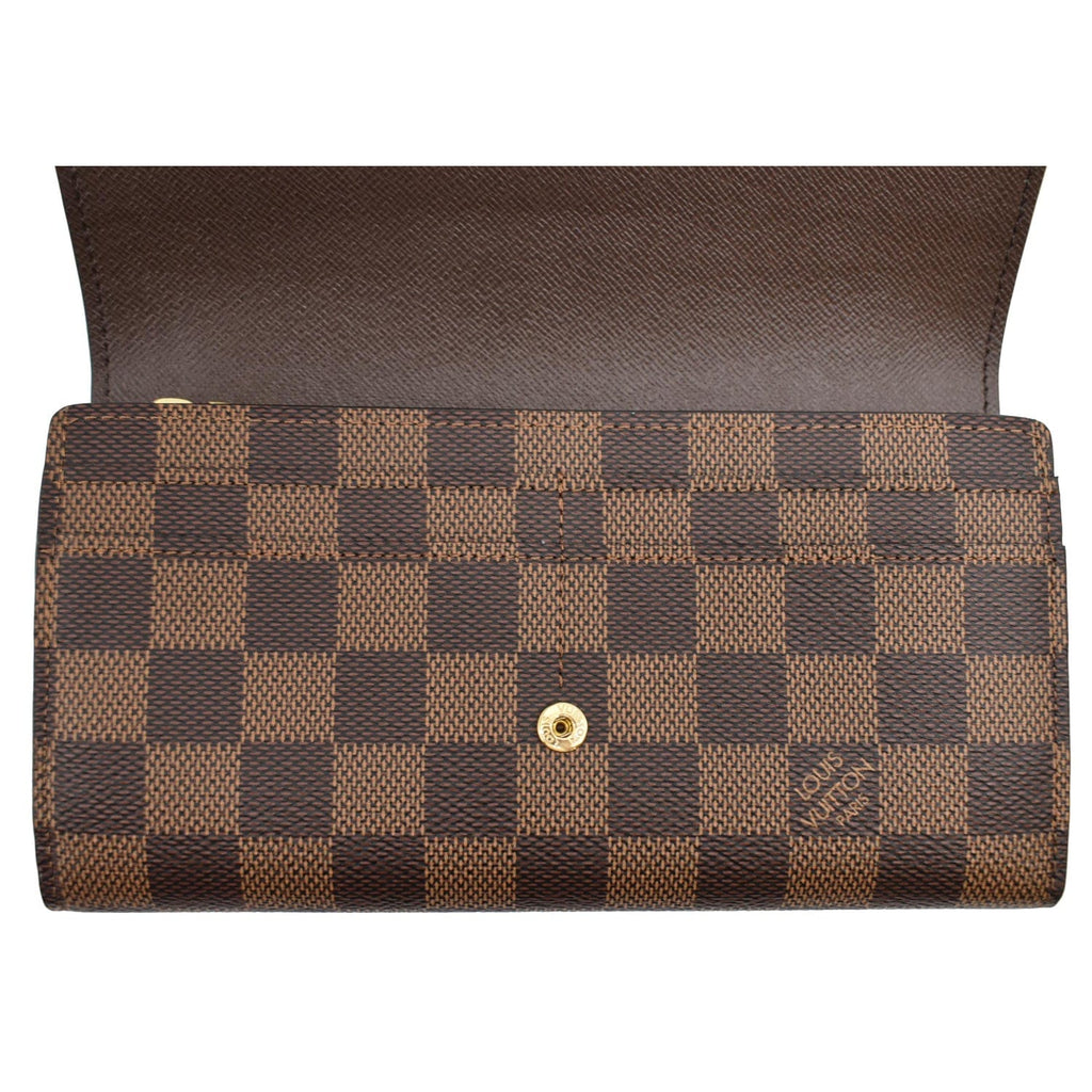 LOUIS VUITTON Sarah Damier Ebene Wallet Brown