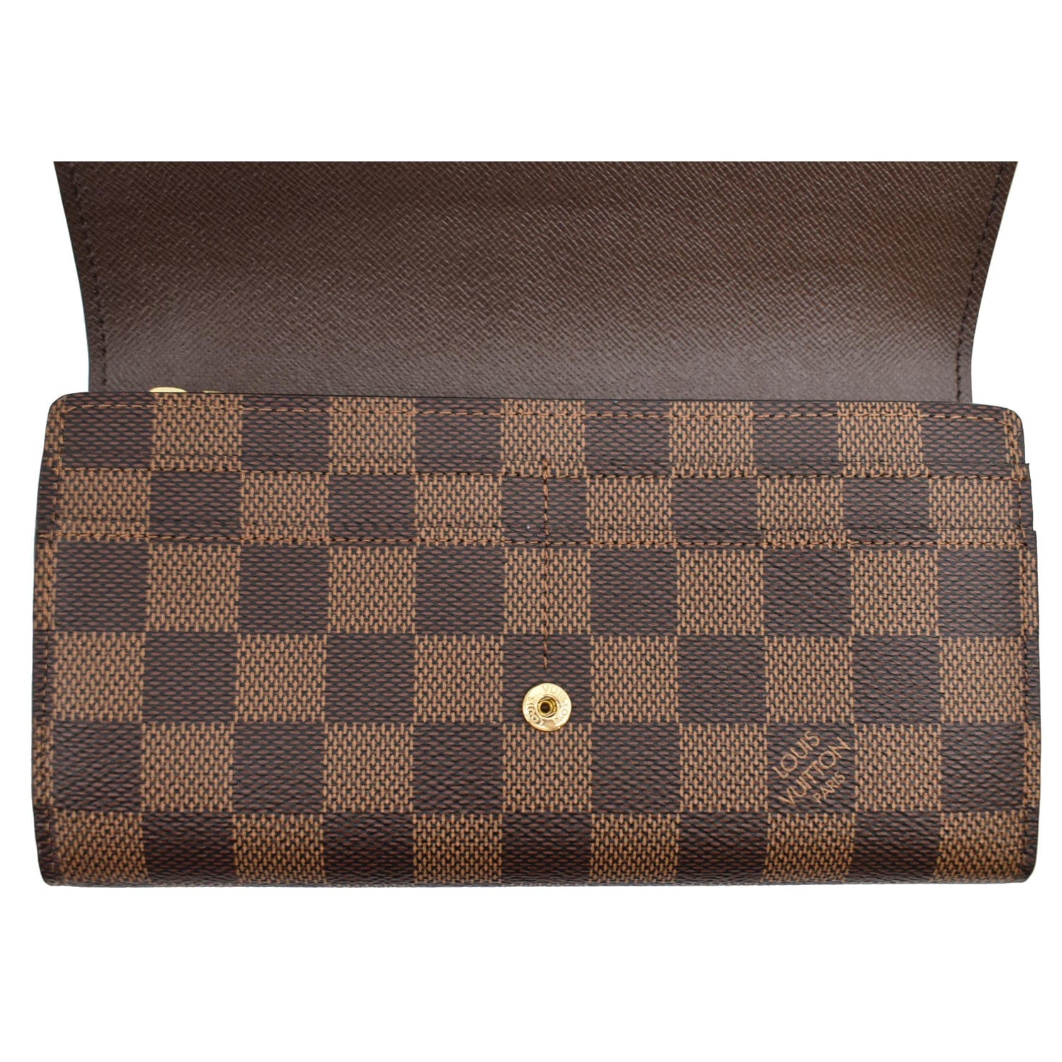 LOUIS VUITTON Sarah Damier Ebene Wallet Brown