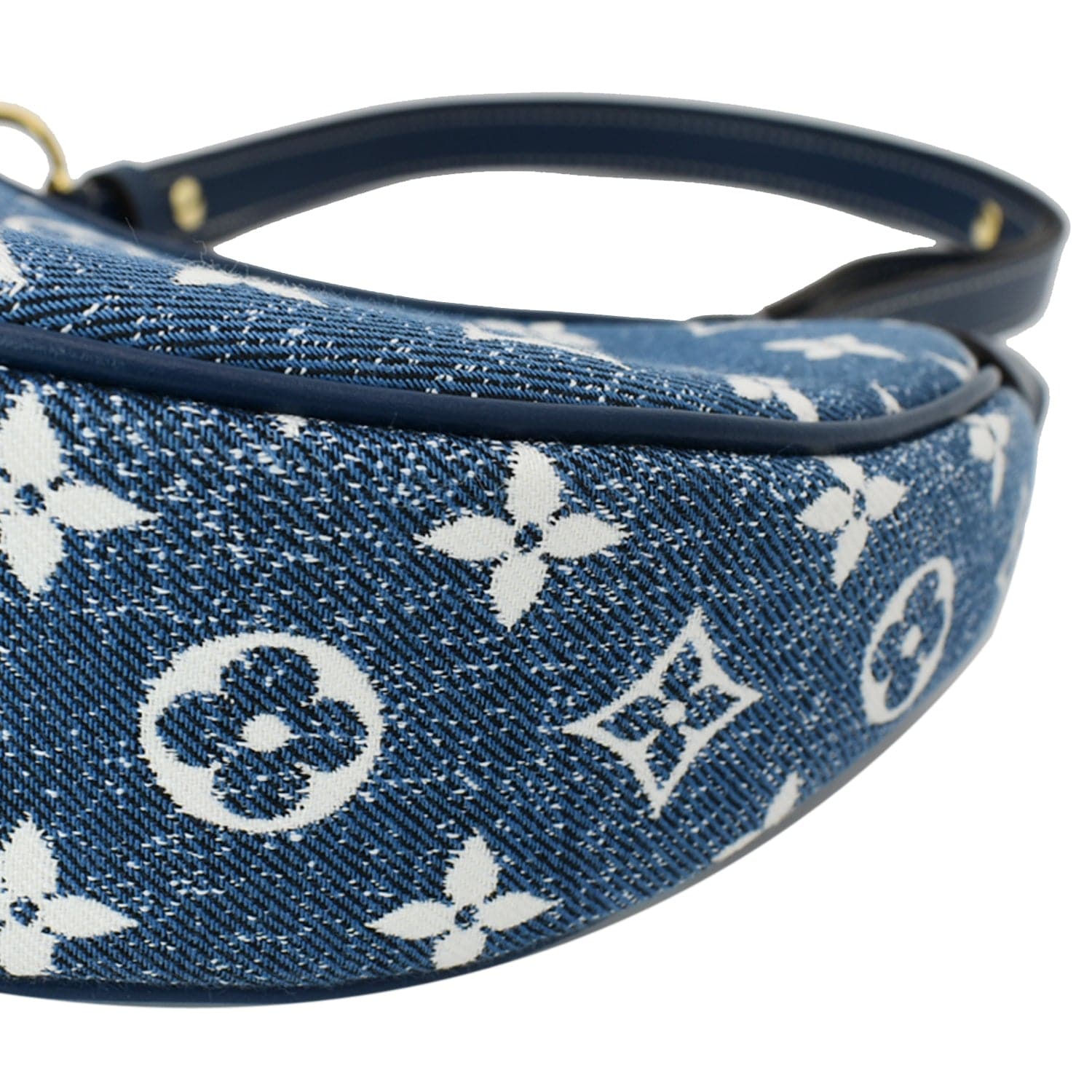 LOUIS VUITTON Loop Monogram Denim Jacquard Baguette Bag Navy Blue
