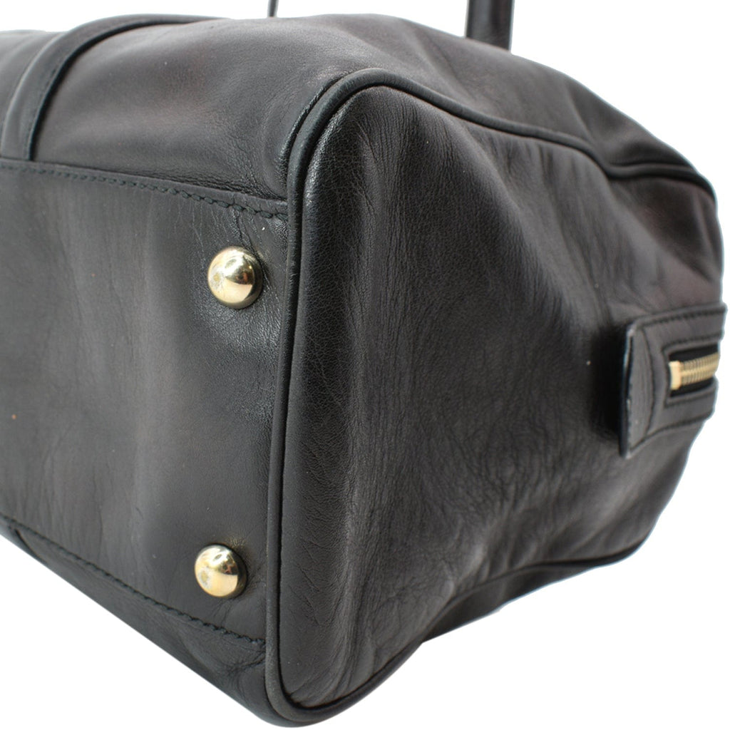 GUCCI Britt Leather Satchel Bag Black 170010