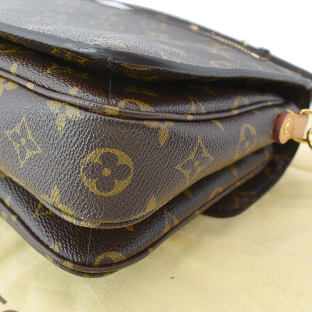LOUIS VUITTON Metis Pochette Monogram Canvas Crossbody Bag Brown