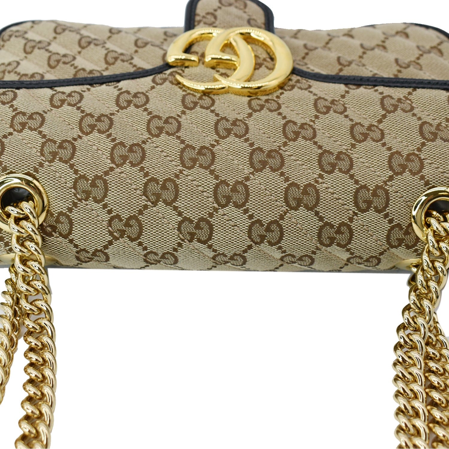 GUCCI Gucci Marmont Small Matelasse Canvas Shoulder Bag Black 443497