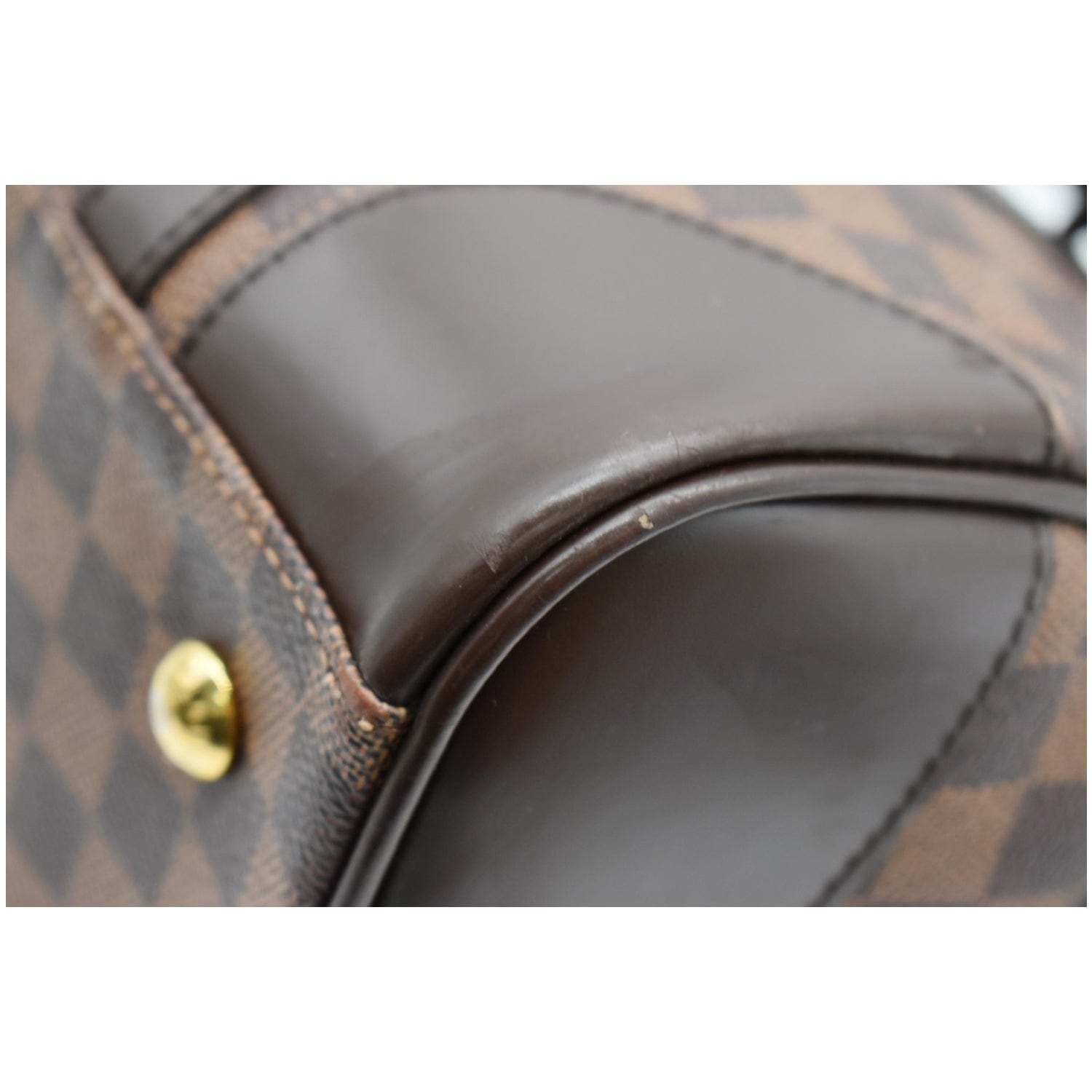 LOUIS VUITTON Berkeley Damier Ebene Satchel Bag Brown