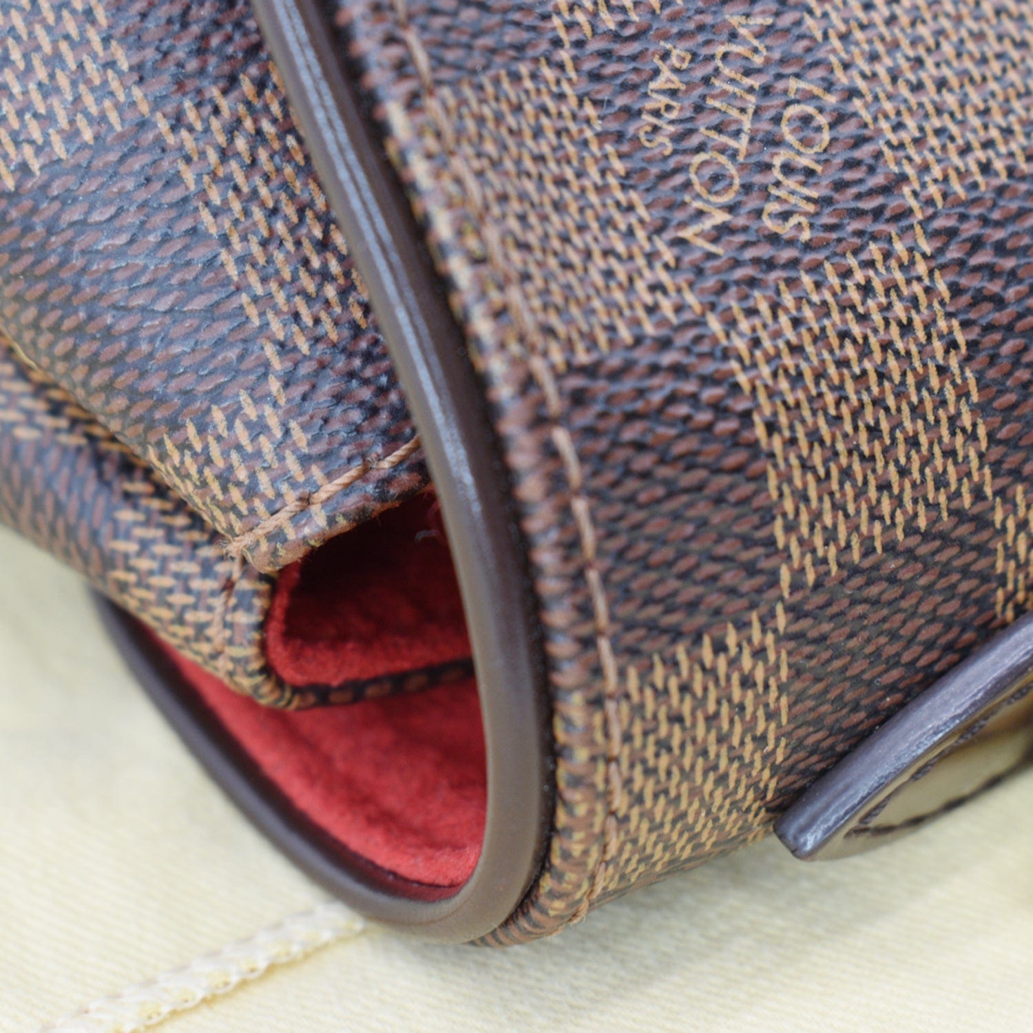 LOUIS VUITTON Bergamo PM Damier Ebene Shoulder Bag Brown