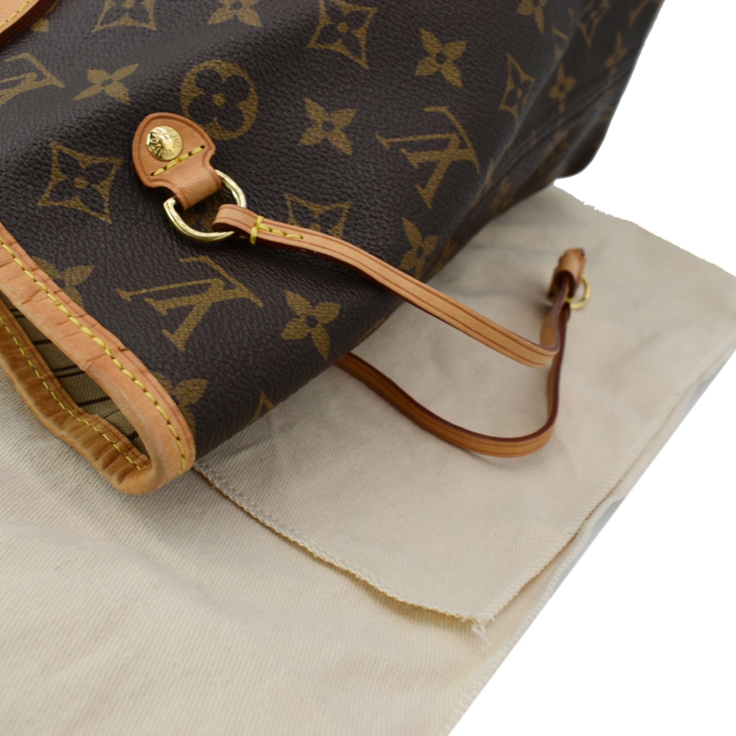 LOUIS VUITTON Neverfull MM Monogram Canvas Tote Bag Brown
