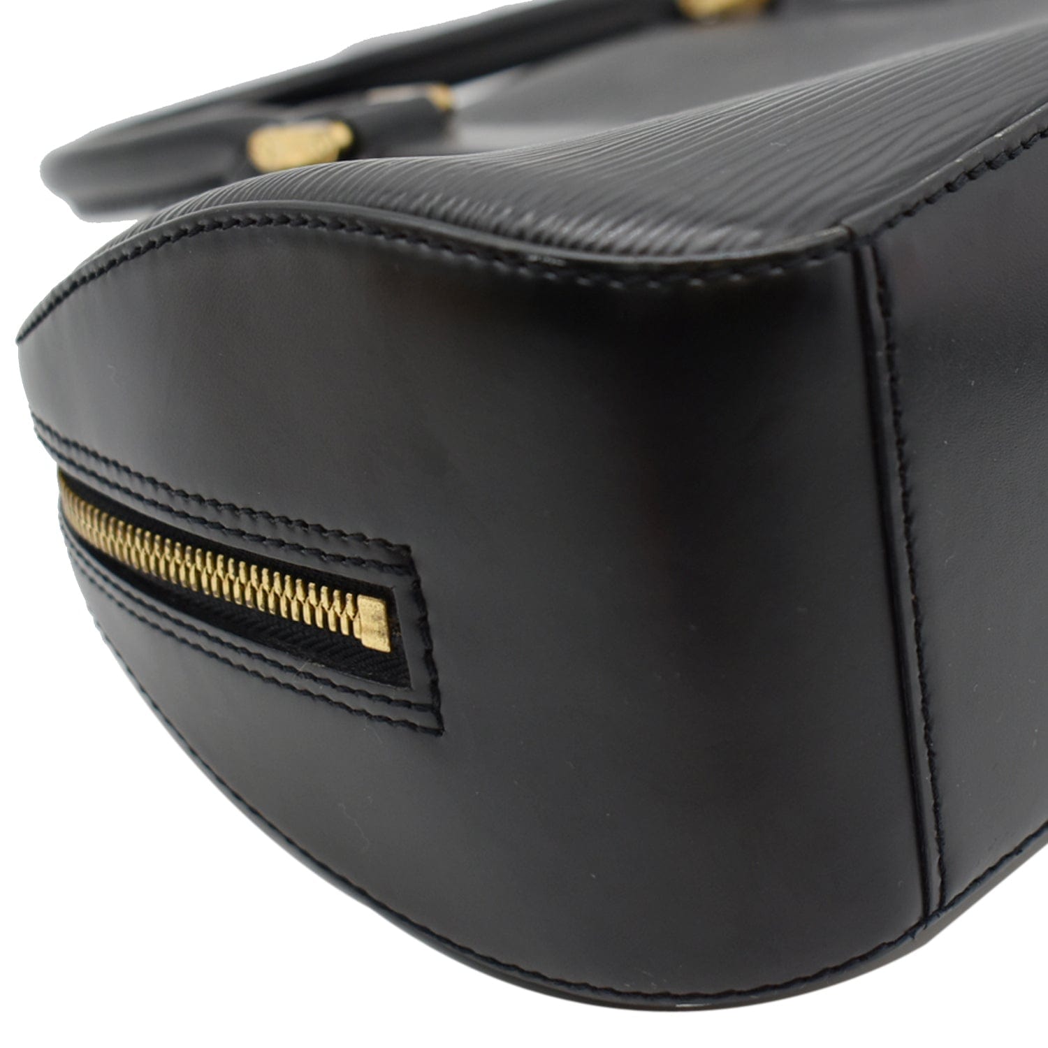 LOUIS VUITTON Jasmine Epi Leather Satchel Bag Black