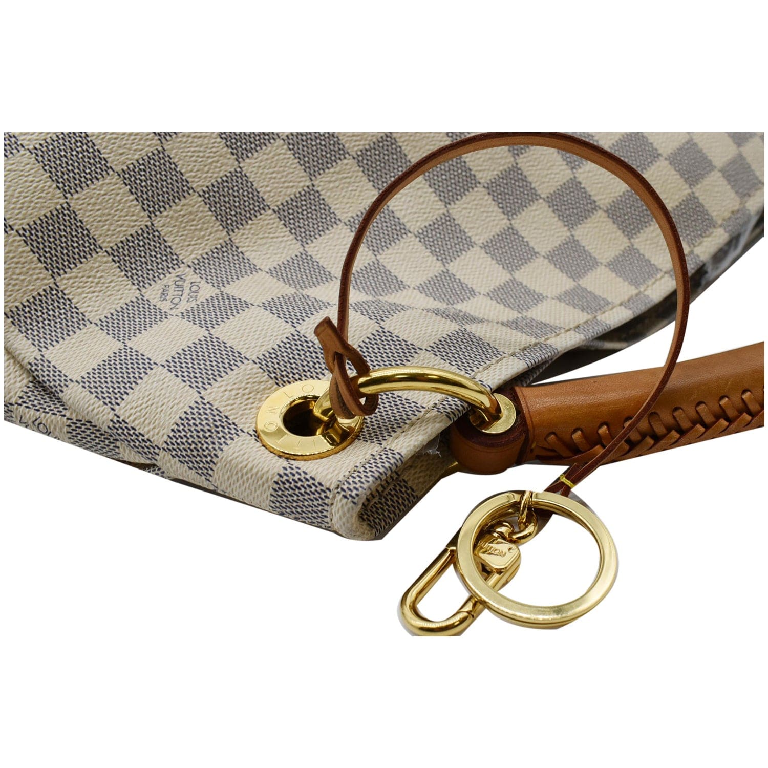 LOUIS VUITTON Artsy MM Damier Azur Shoulder Bag White
