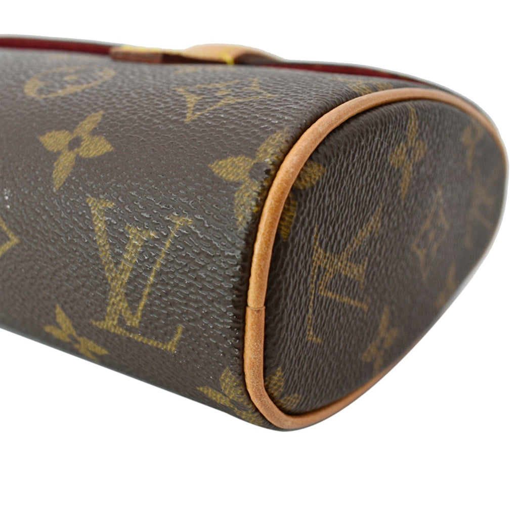 LOUIS VUITTON Sonatine Monogram Canvas Satchel Bag Brown