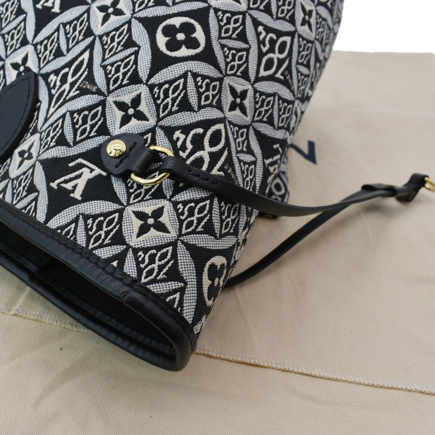 LOUIS VUITTON Since 1854 Neverfull MM Jacquard Shoulder Bag Grey