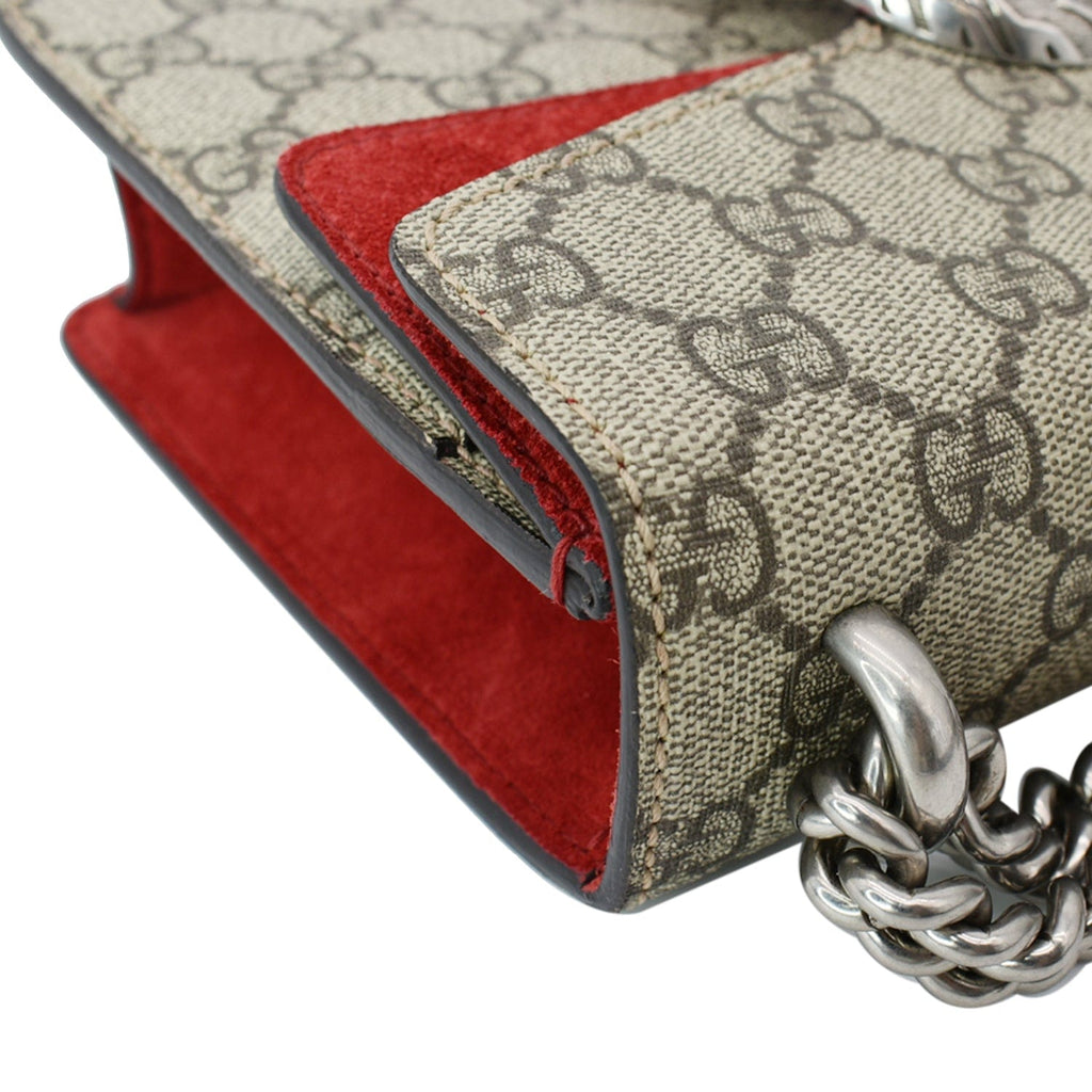 GUCCI Dionysus Mini Gucci Supreme Canvas Crossbody Bag Beige 421970