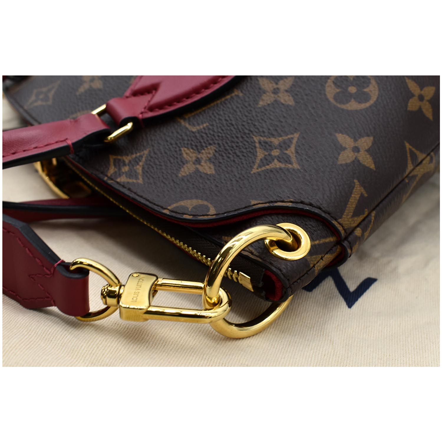 LOUIS VUITTON Flower Zipped PM Monogram Canvas Tote Bag Brown