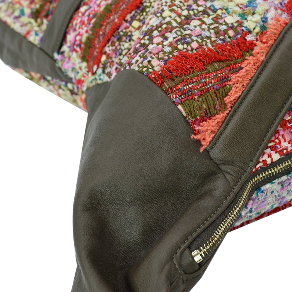 Chanel Tweed Girl Large Leather Shoulder Bag Multicolor