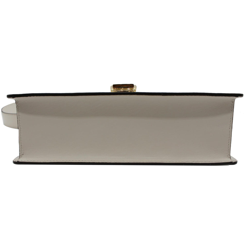 GUCCI Sylvie Small  Top Handle Bag White 421828
