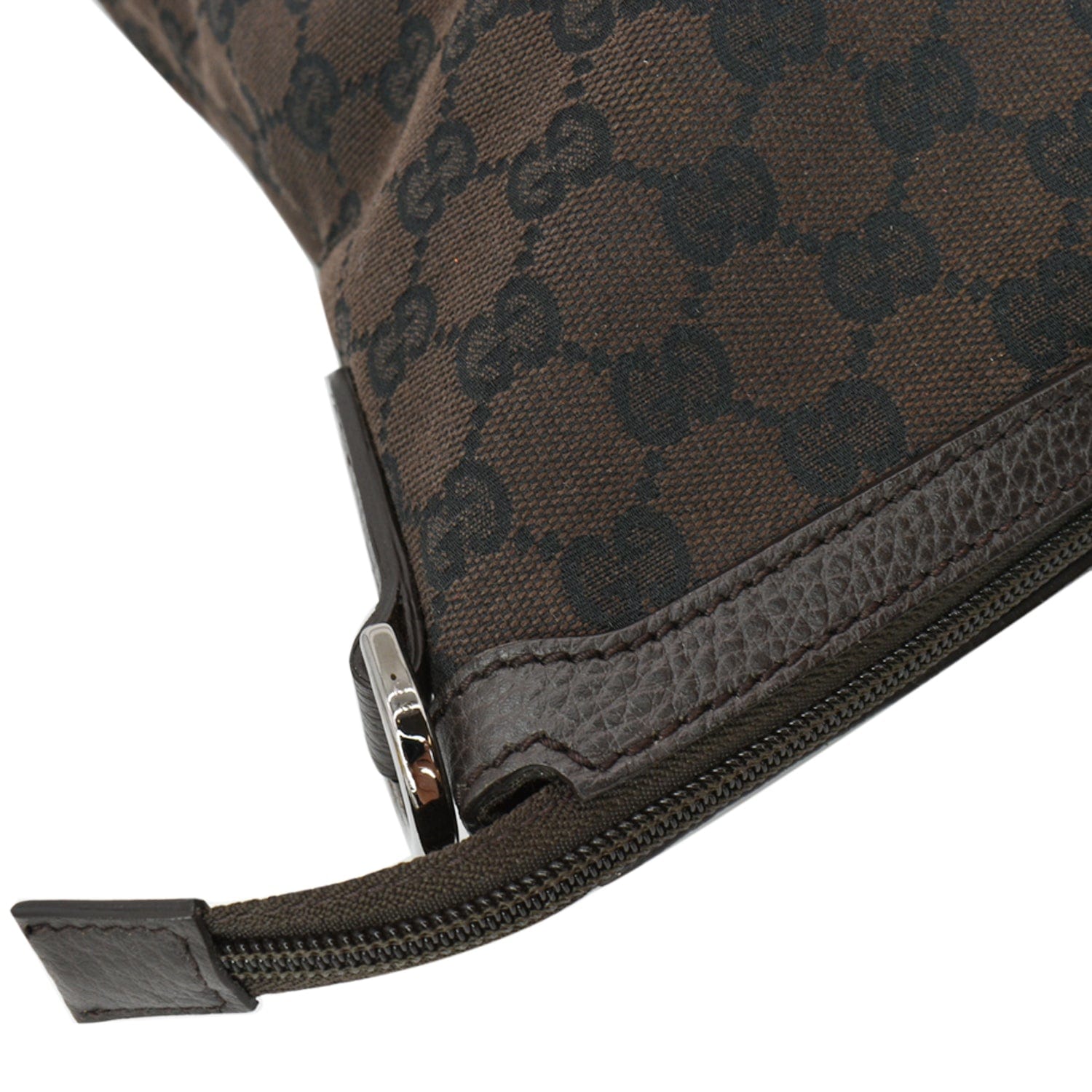 GUCCI Gucci Guccissima Canvas Leather Tote Brown 339550