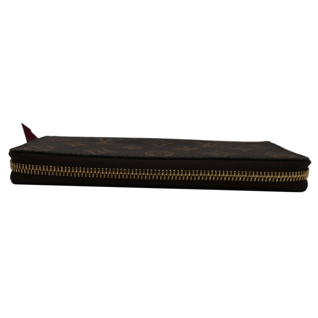 LOUIS VUITTON Clemence Monogram Canvas Zippy Wallet Brown