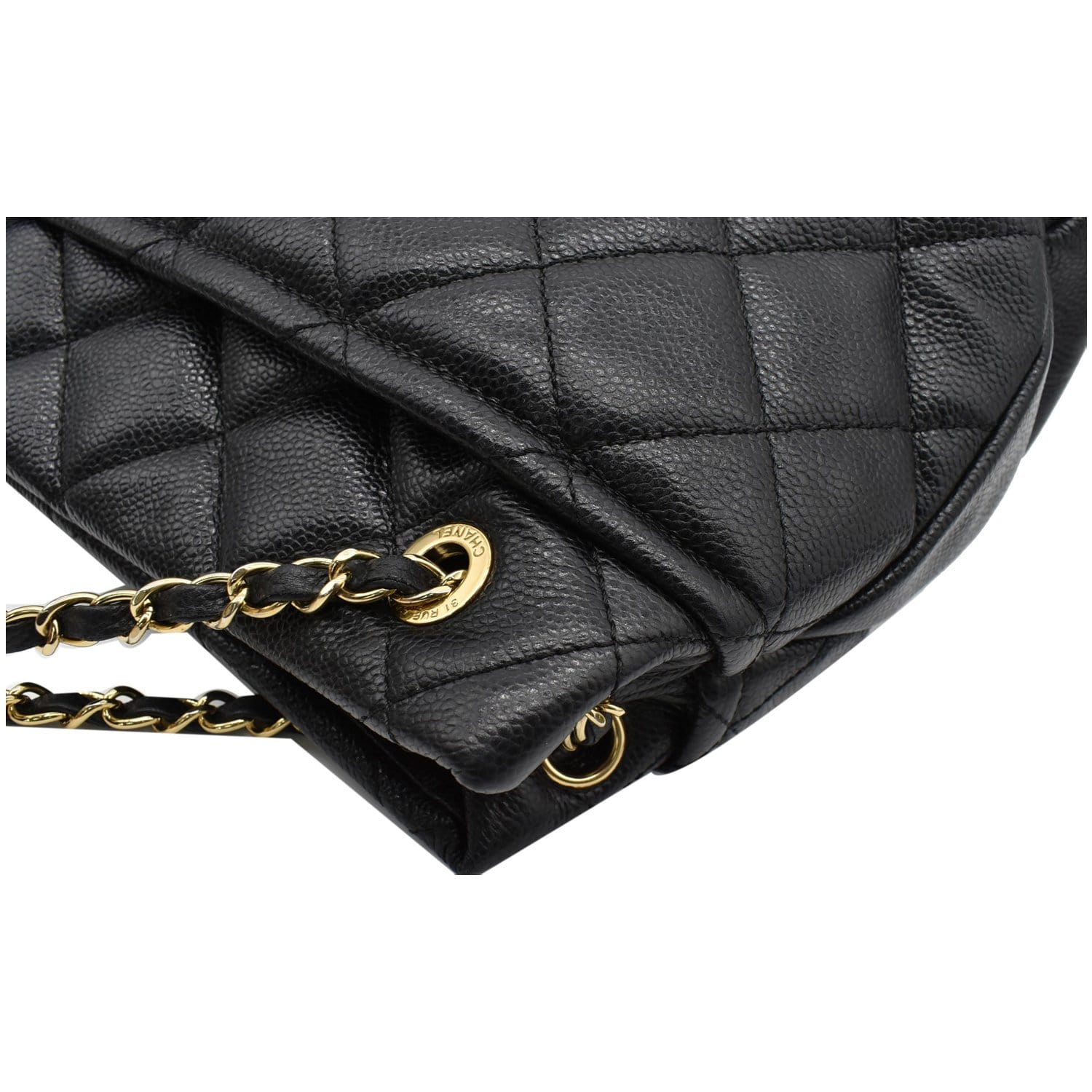 Chanel Timeless CC Soft Quilted Caviar Leather Shopping Tote Bag Black