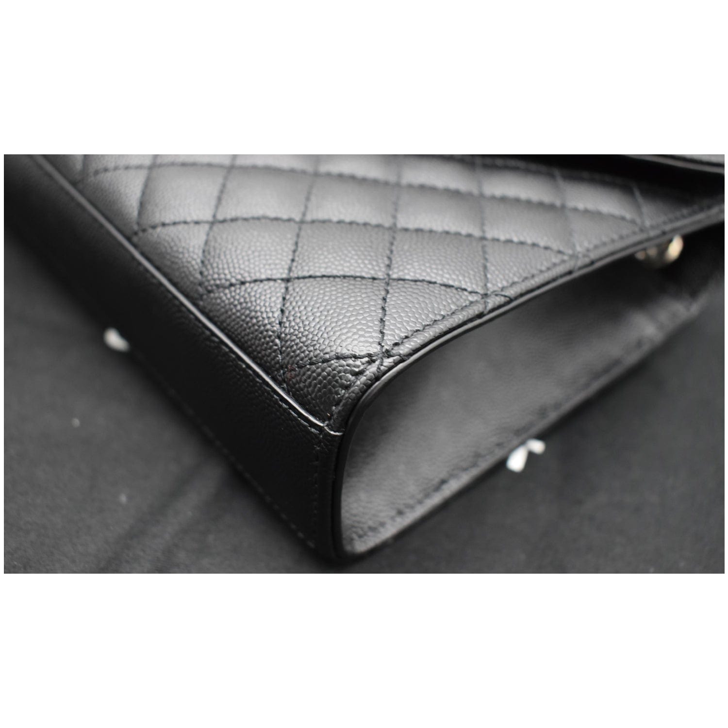 YVES SAINT LAURENT Envelope Medium Chain Leather Shoulder Bag Black