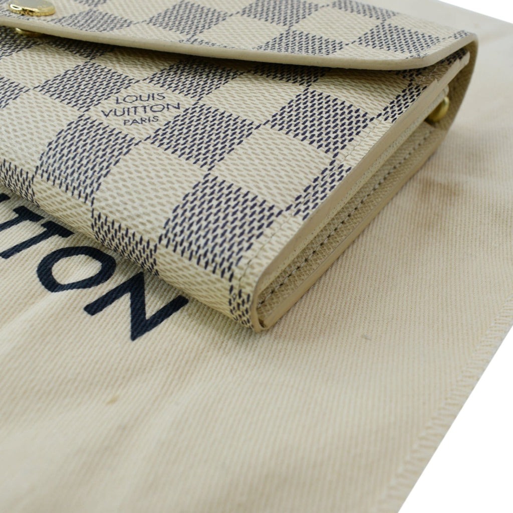 LOUIS VUITTON Damier Azur Sarah Wallet White