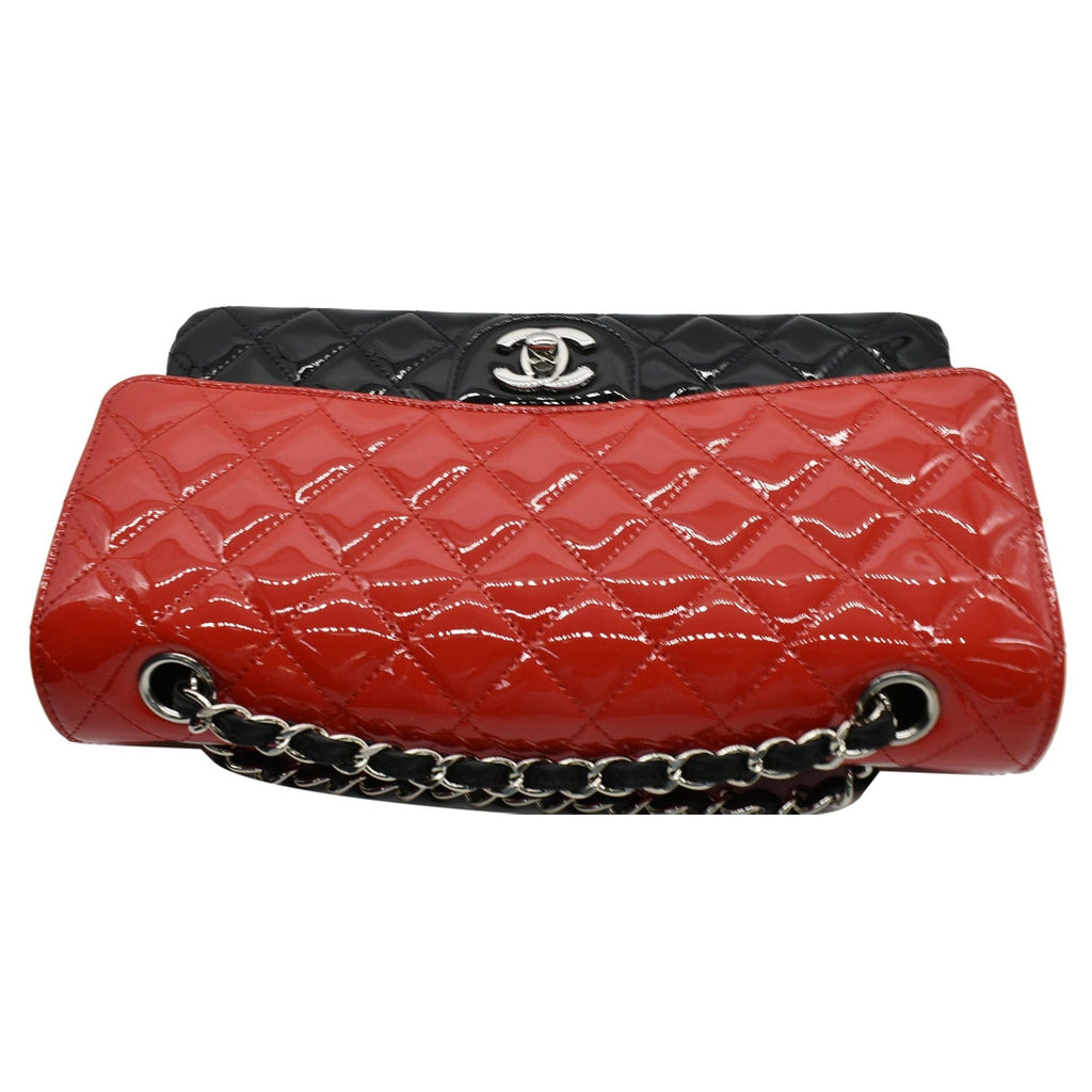Chanel Medium Double Flap Quilted New 1:1 Rep Leather Shoulder Bag Black/Red