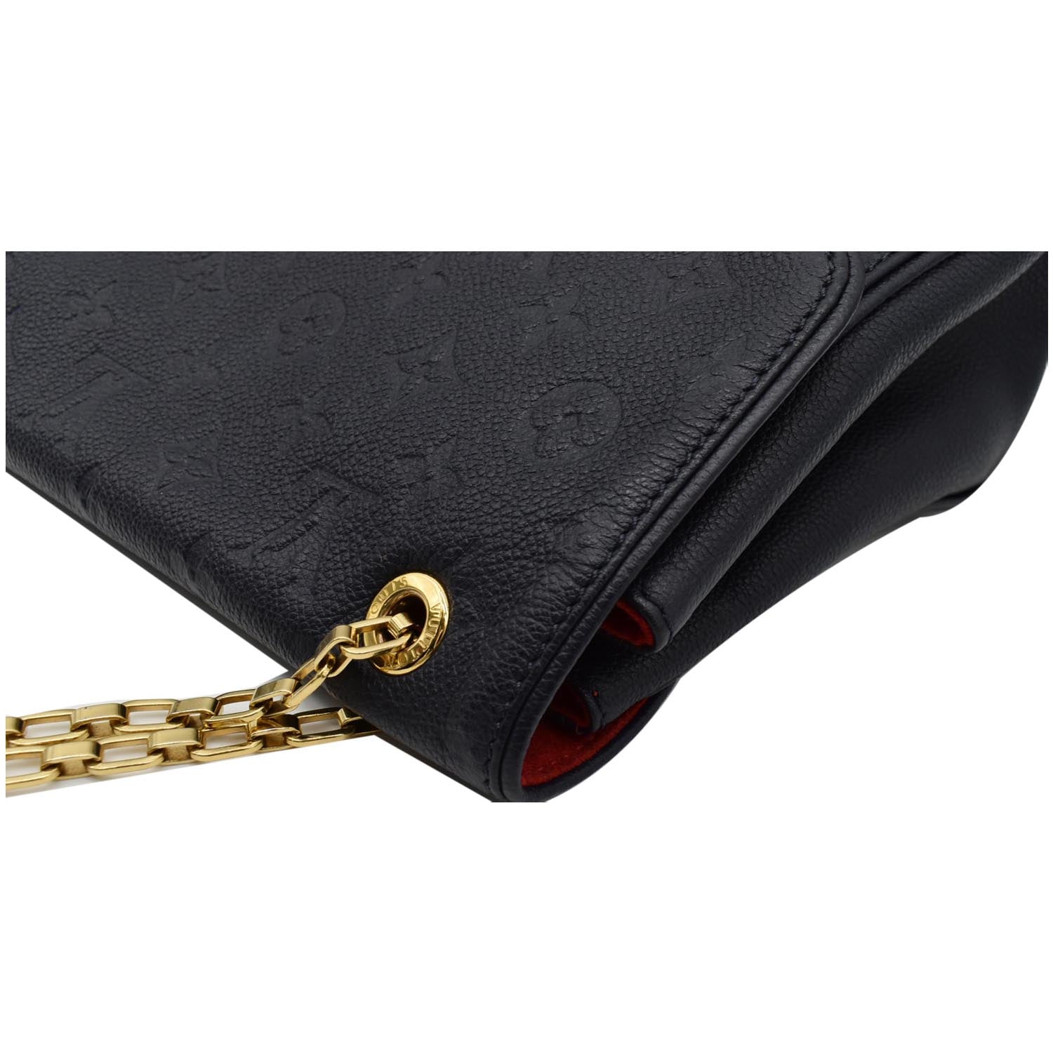 LOUIS VUITTON Saint Germain MM Monogram Empreinte Leather Shoulder Bag Marine Rouge