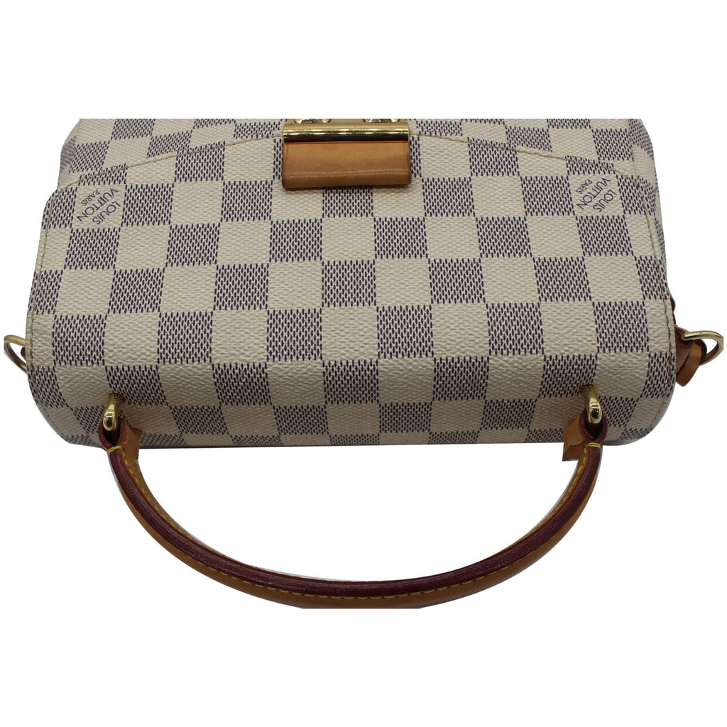 LOUIS VUITTON Croisette Damier Azur Satchel Crossbody Bag White