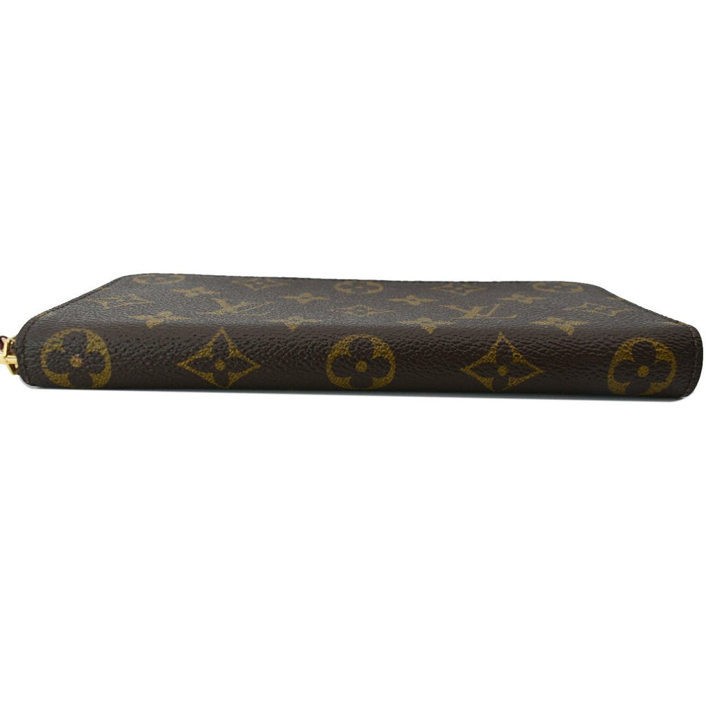 LOUIS VUITTON Clemence Monogram Canvas Zippy Wallet Brown