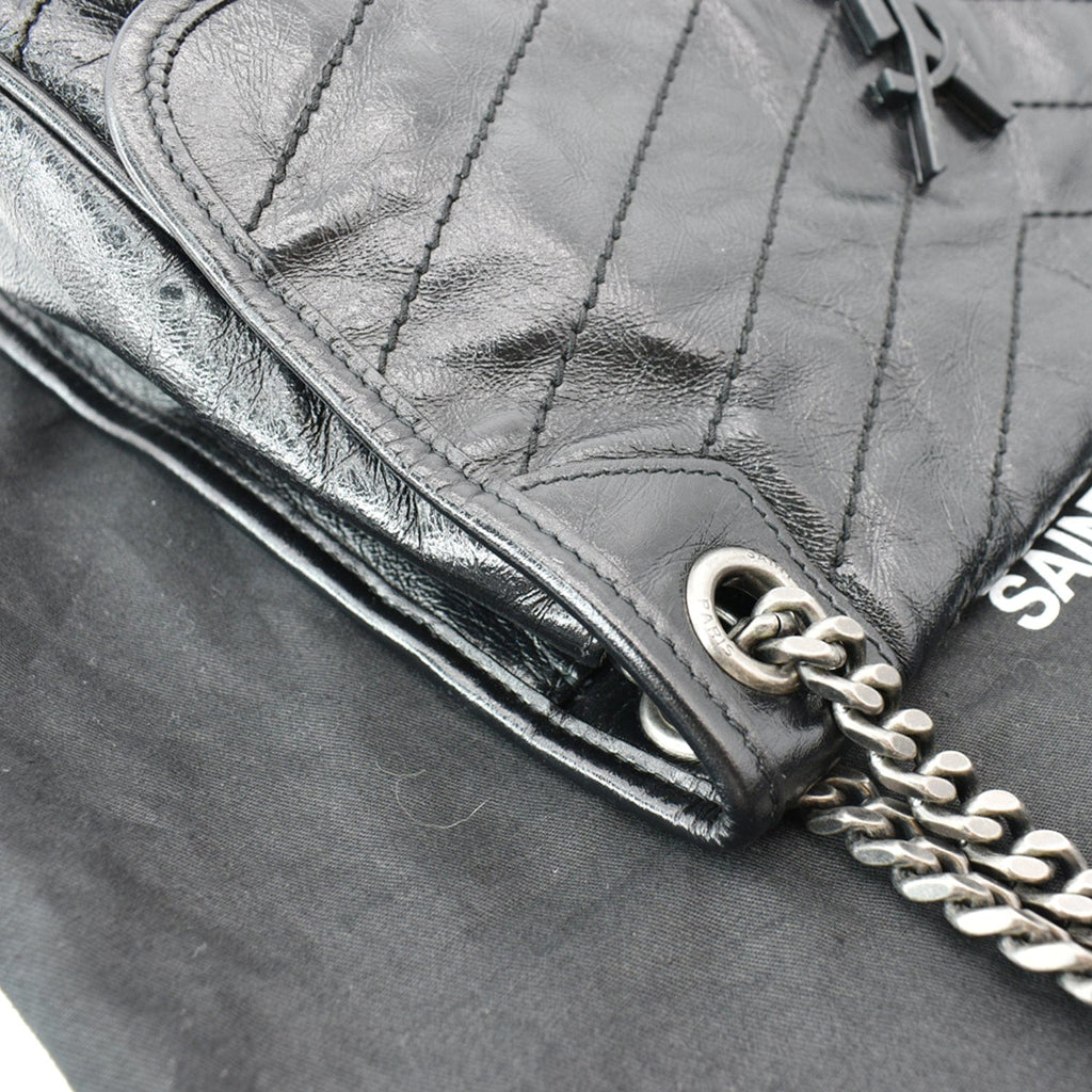 YVES SAINT LAURENT Niki Medium Leather Crossbody Bag Black - New Year Deals