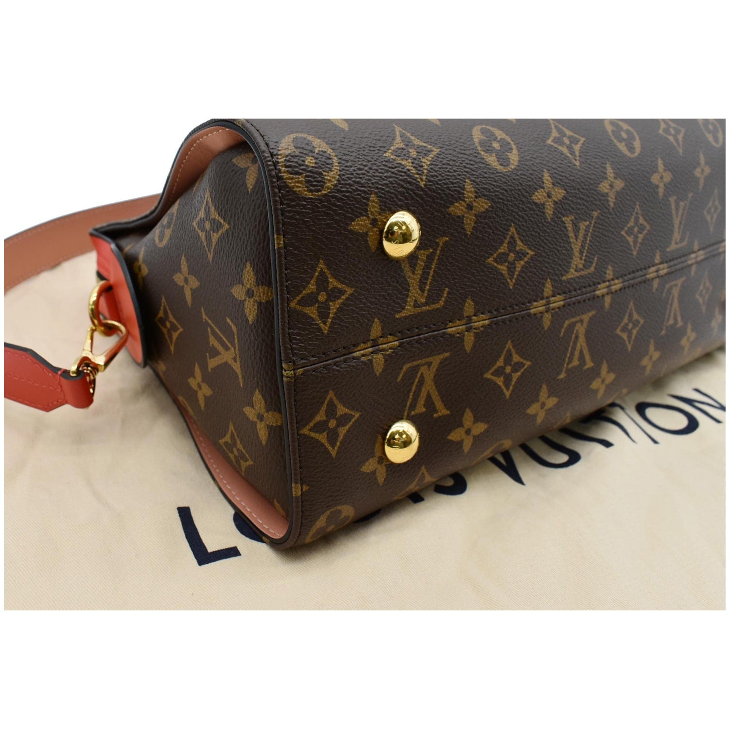 LOUIS VUITTON Tuileries Monogram Canvas Tote Shoulder Bag Red