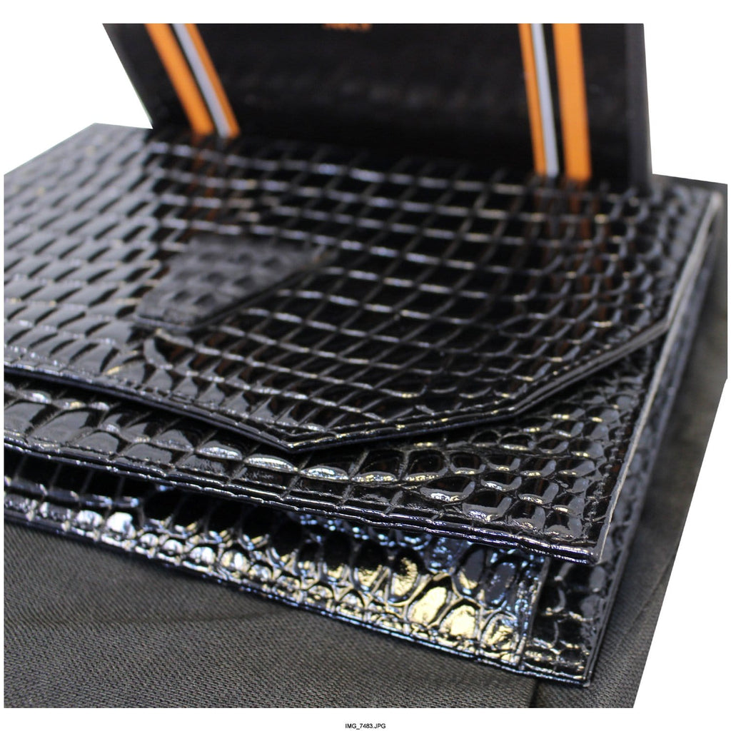 YVES SAINT LAURENT Black Caviar Leather Leather Clutch Bag